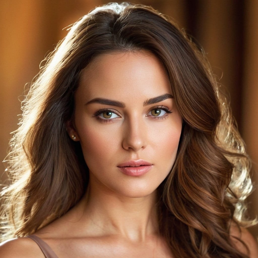 Hermosa mujer con cabello rizado y brillante, look natural, belleza y estilo en un retrato close-up, concepto de belleza femenina, cuidado del cabello, mujer atractiva, cabello saludable, estética y moda.