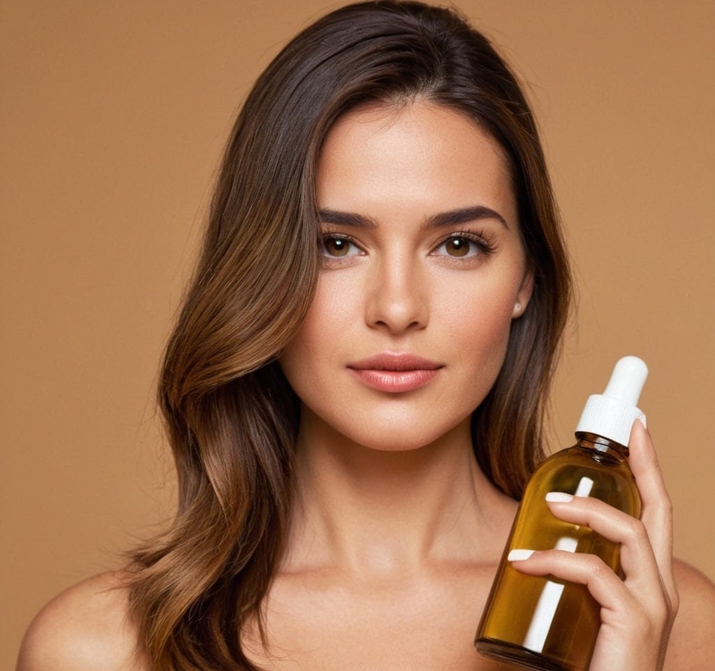 Cuidado de la piel, serum facial natural en gotero para una piel radiante y saludable.