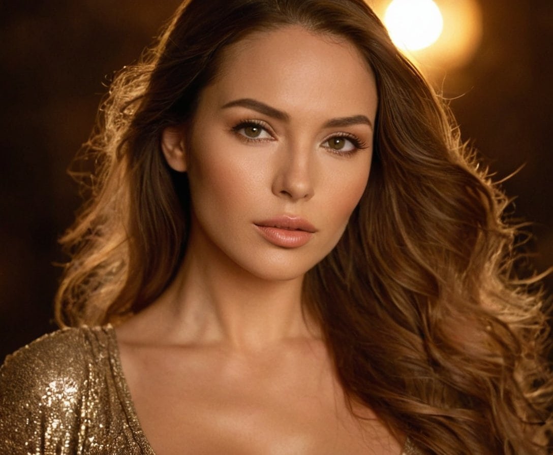 Retrato de mujer con cabello rubio, look natural, luz cálida, moda y belleza, estilo elegante, anuncio de productos de belleza y cuidado personal, marca de cosméticos, publicidad de moda, imagen atractiva, belleza femenina regiosa.