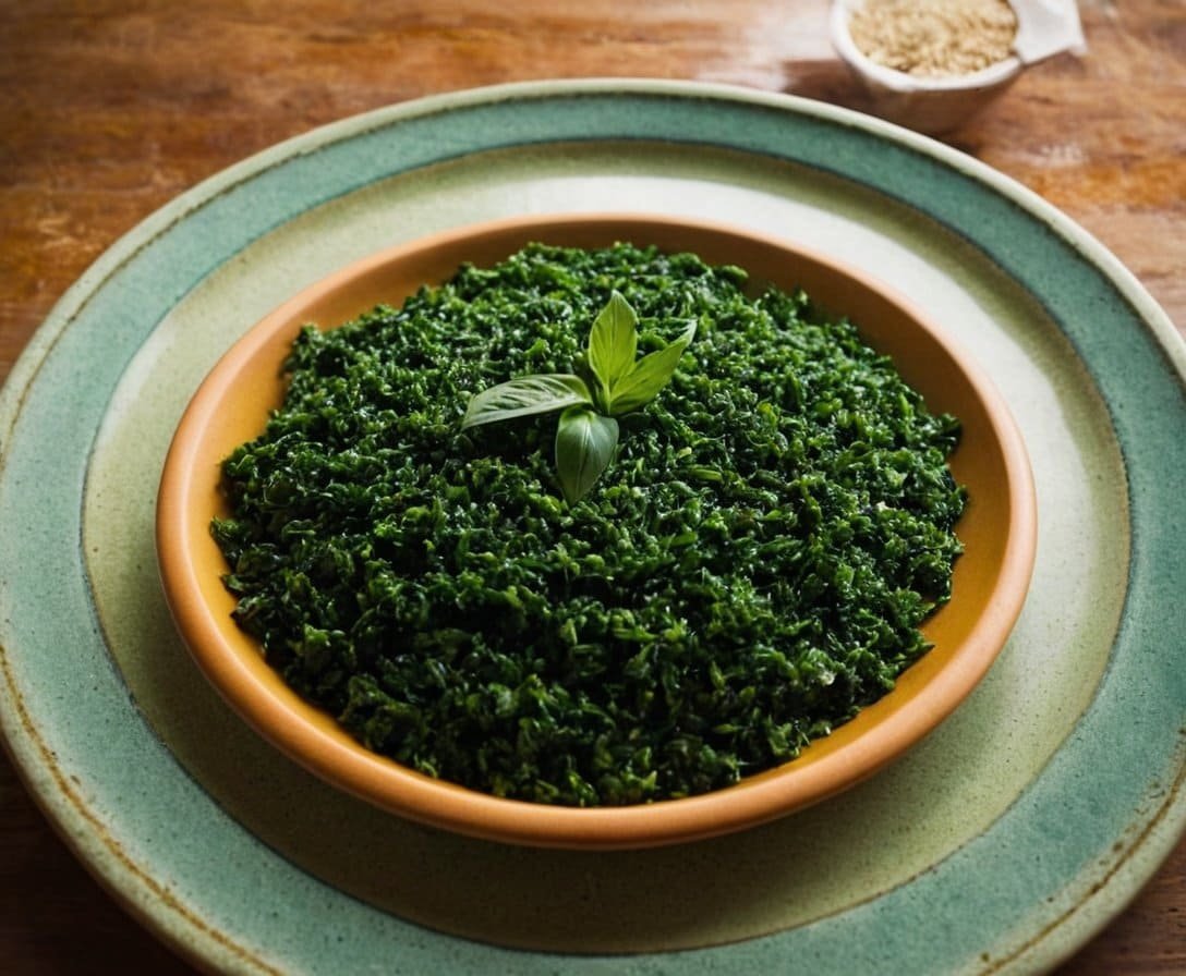 Verduras frescas y saludables en plato de cerámica, ideal para dietas mediterráneas, con ingredientes naturales y nutritivos.