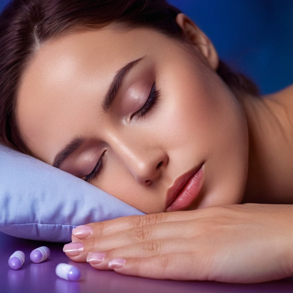 Una mujer durmiendo plácidamente, promoviendo un sueño saludable y natural con melatonina, la hormona que regula el reloj biológico y mejora la calidad del descanso.