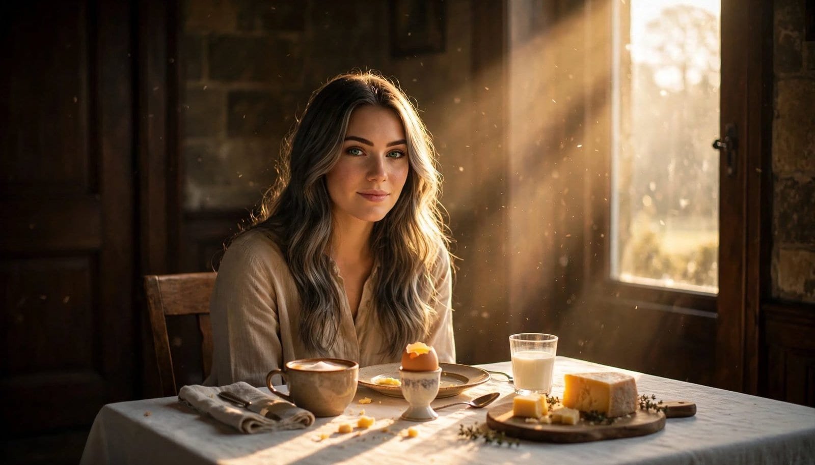 Desayuno saludable con alimentos ricos en vitamina D3 y calcio, bienestar y nutrición natural.