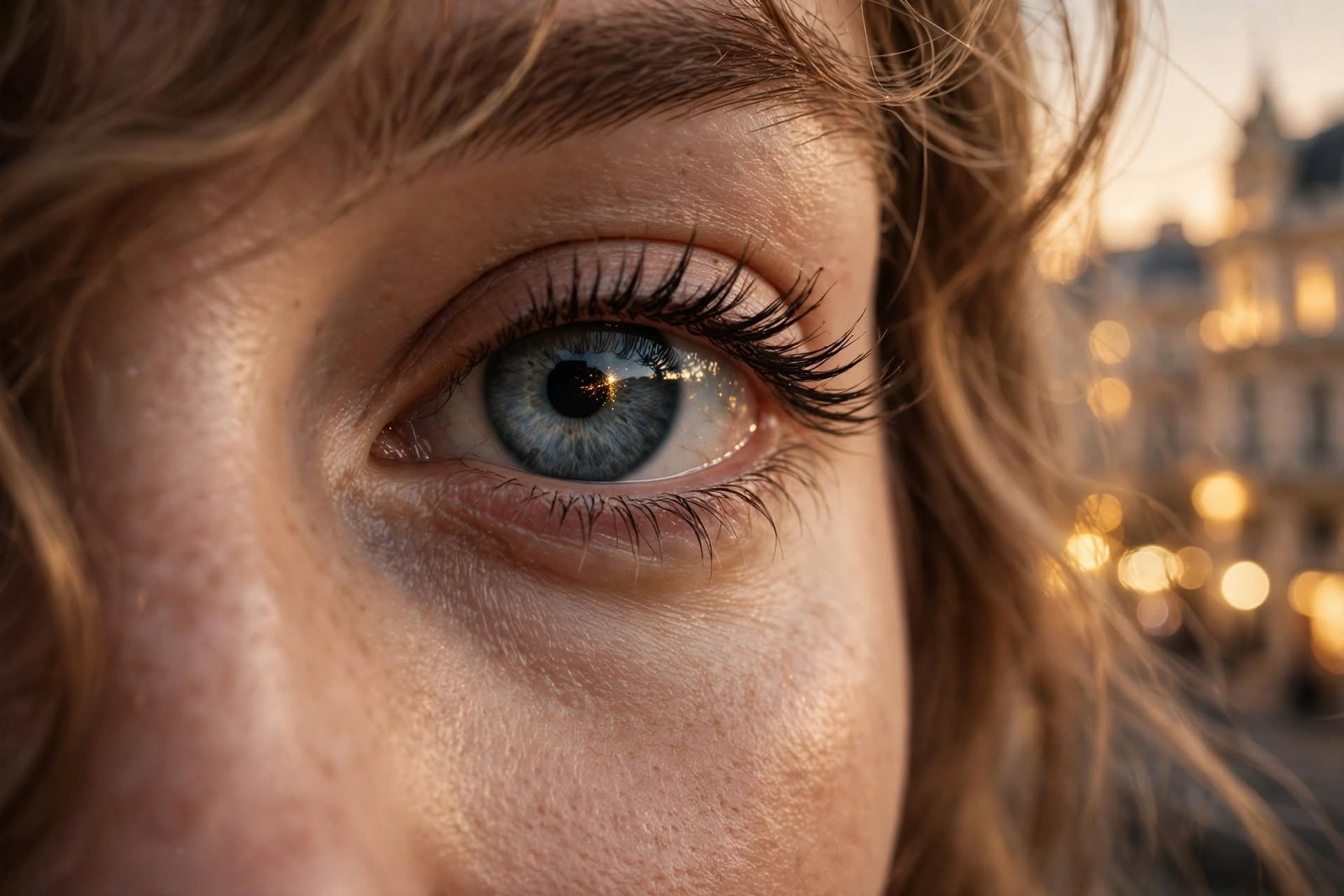 primer plano de un ojo humano, cada ojo tiene un punto ciego que el cerebro rellena