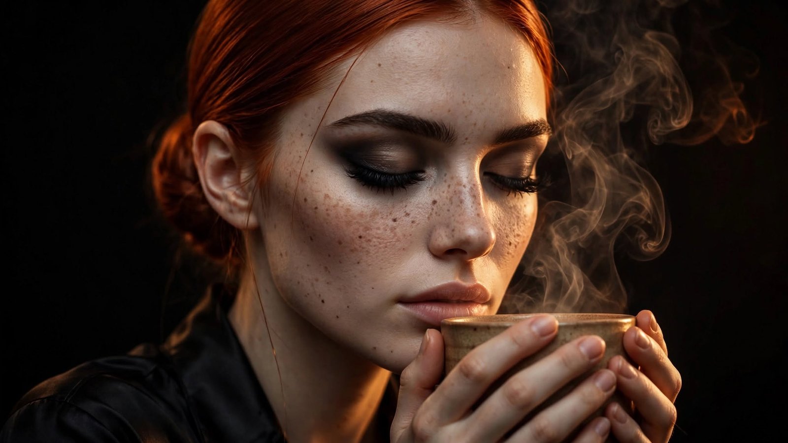Regrossa, suplementos naturales: mujer pelirroja con una taza caliente